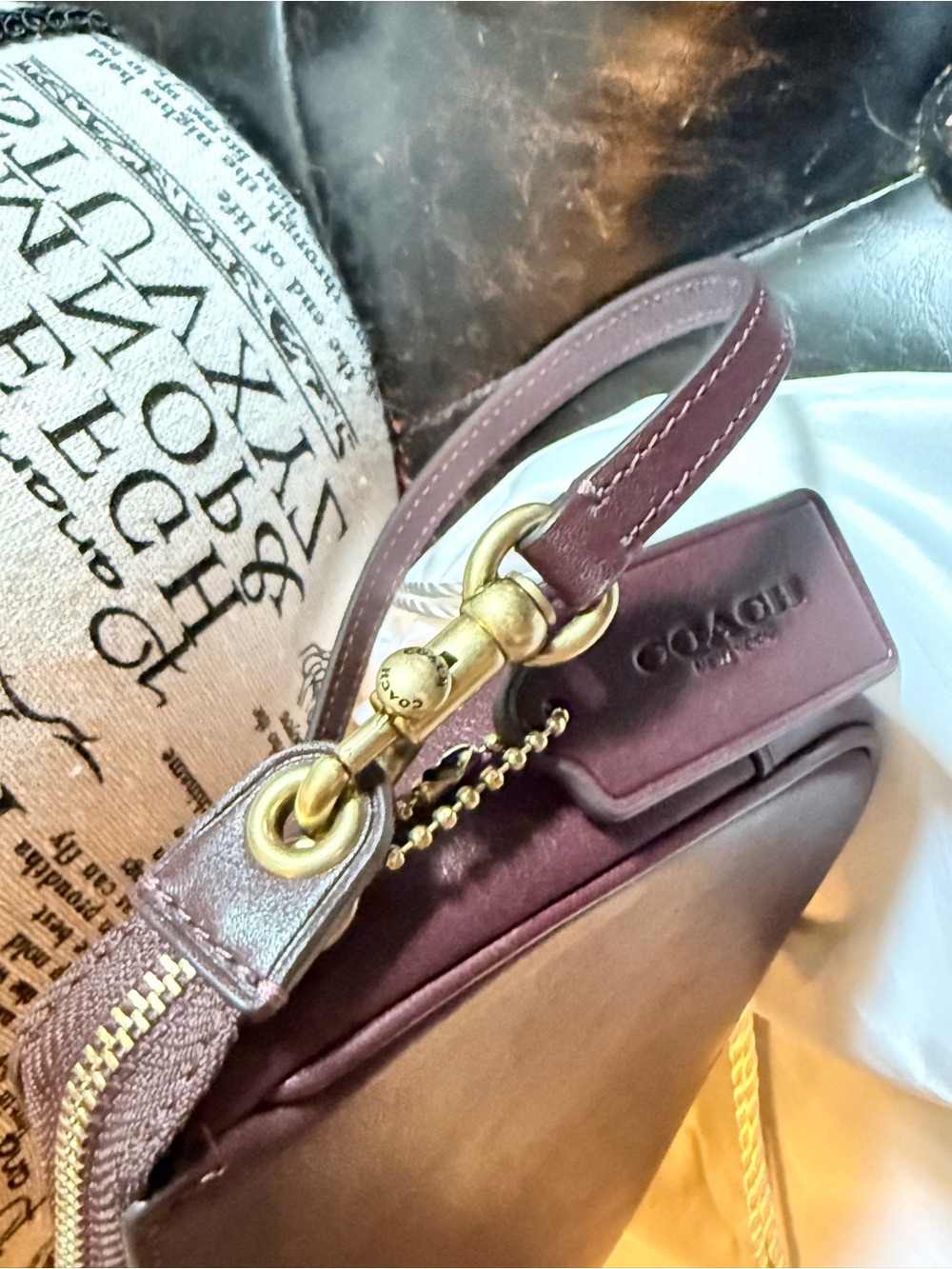 Coach Plaza 22 Full Grain Leather Shoulder Bag, Gold Hardware - Picture 5 of 11